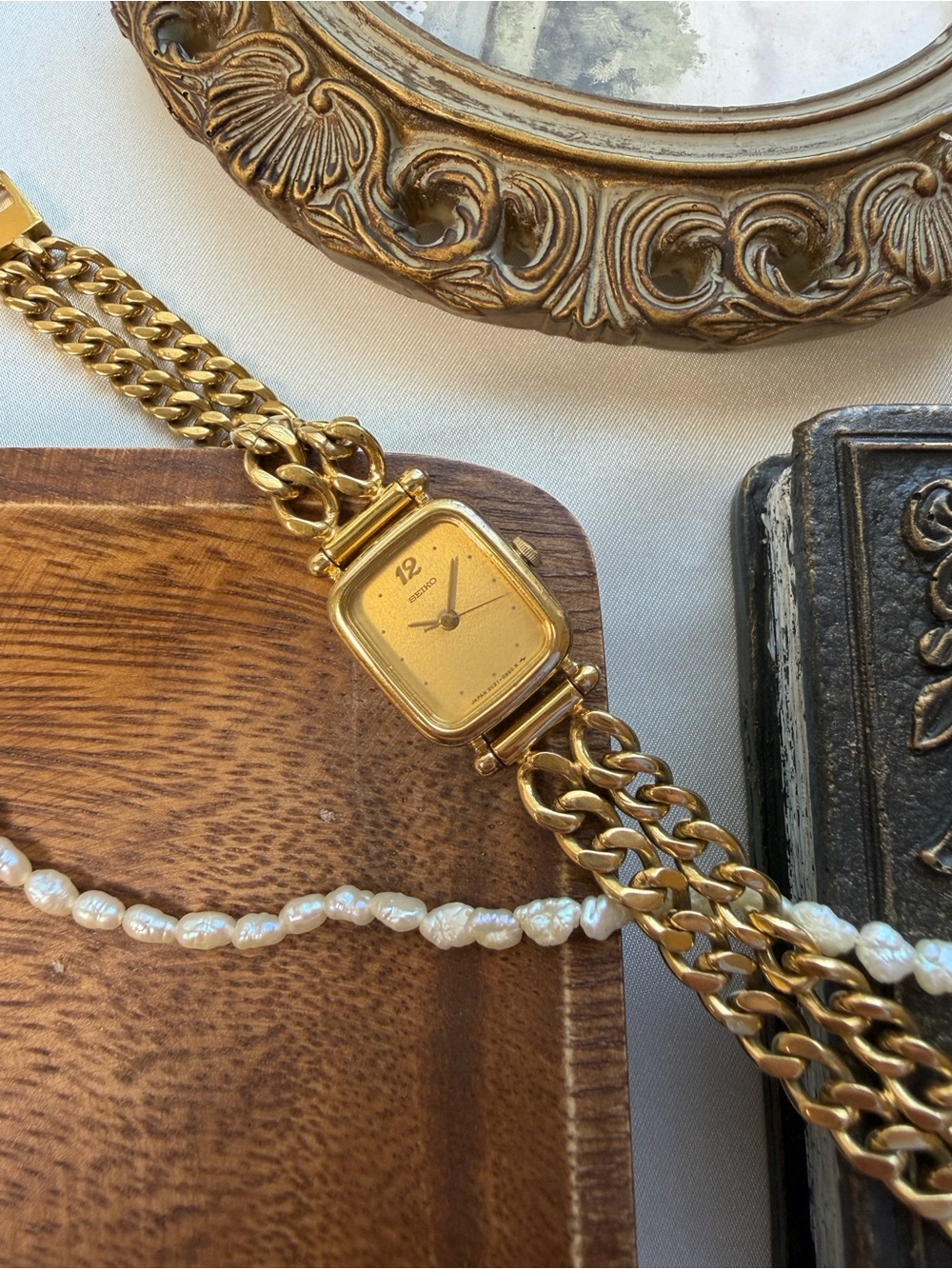 Seiko Gold-Tone Double Chain-Link Women's Watch